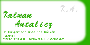 kalman antalicz business card
